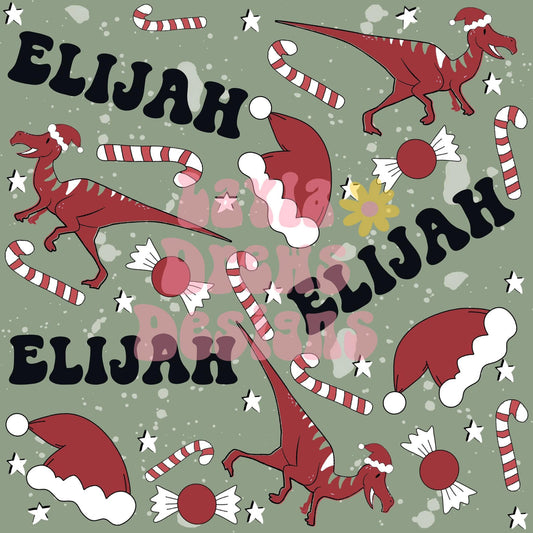 CUSTOM NAME CHRISTMAS Dino Christmas