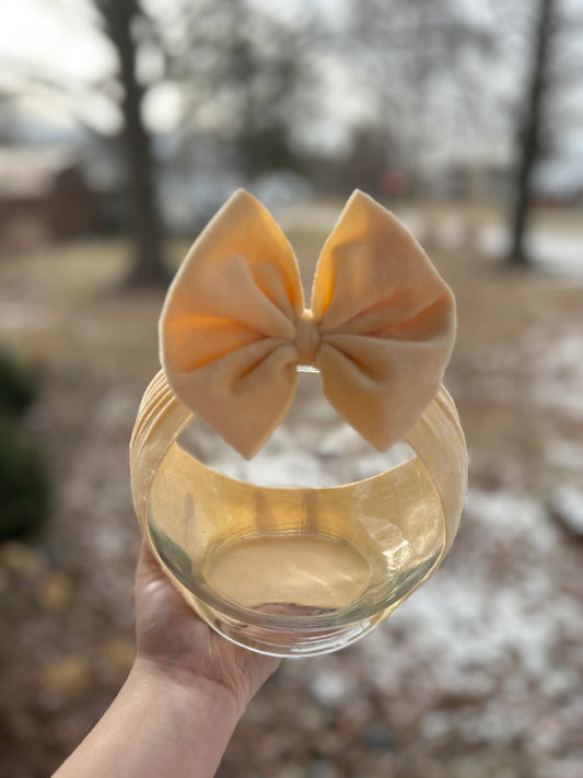 Yellow velvet Headwrap bow RTSSB