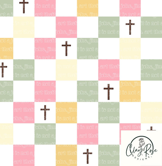 Easter check with crosses