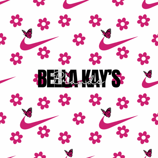 ONLY Pink flowers with swoosh SEAMLESS FILE BKBS