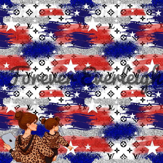 Boujee Fourth of July paint strokes