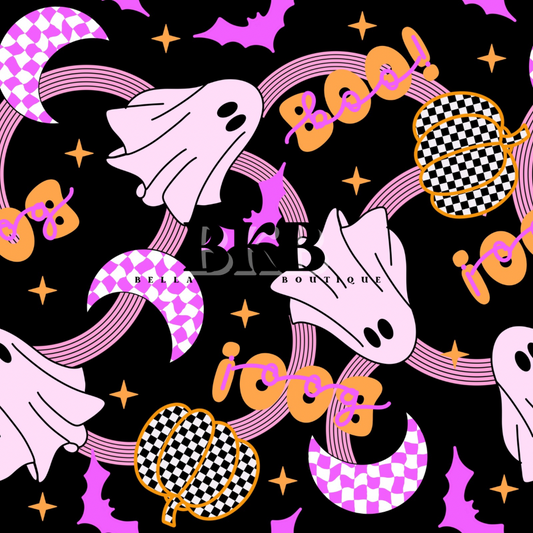 Boo checkered pumpkin