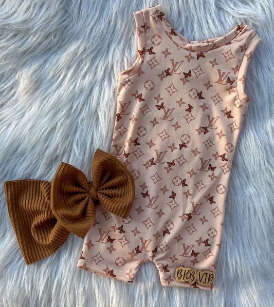 Tan butterflylv Ollie romper