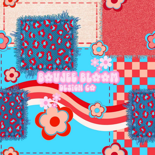Bb Fourth of July cheetah patch