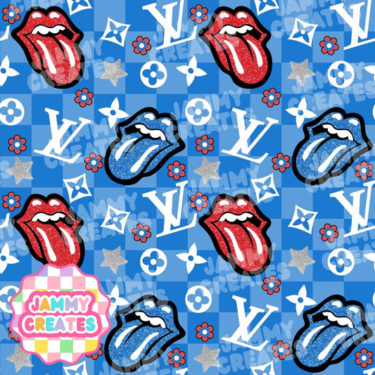 Blue checkeredlv tongue
