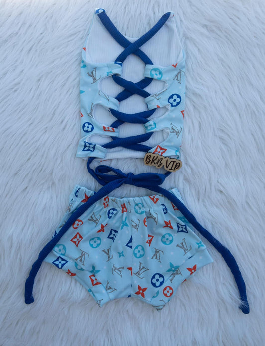 FOJ  light bluelv Lenny top & shorties