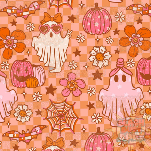 Spooky groovy fall ghost