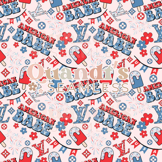 Boujee American babe floral popsicles patchwork