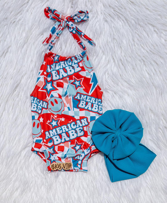 FOJ American babe Halter Romper