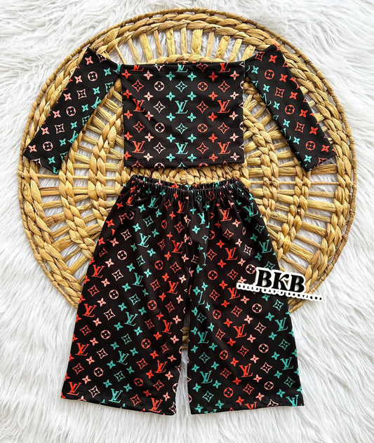 Christmaslv Tube top & flow pants set