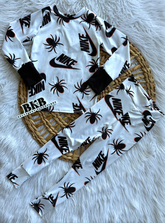 3d spiders & Nikeswoosh long sleeve lounge set
