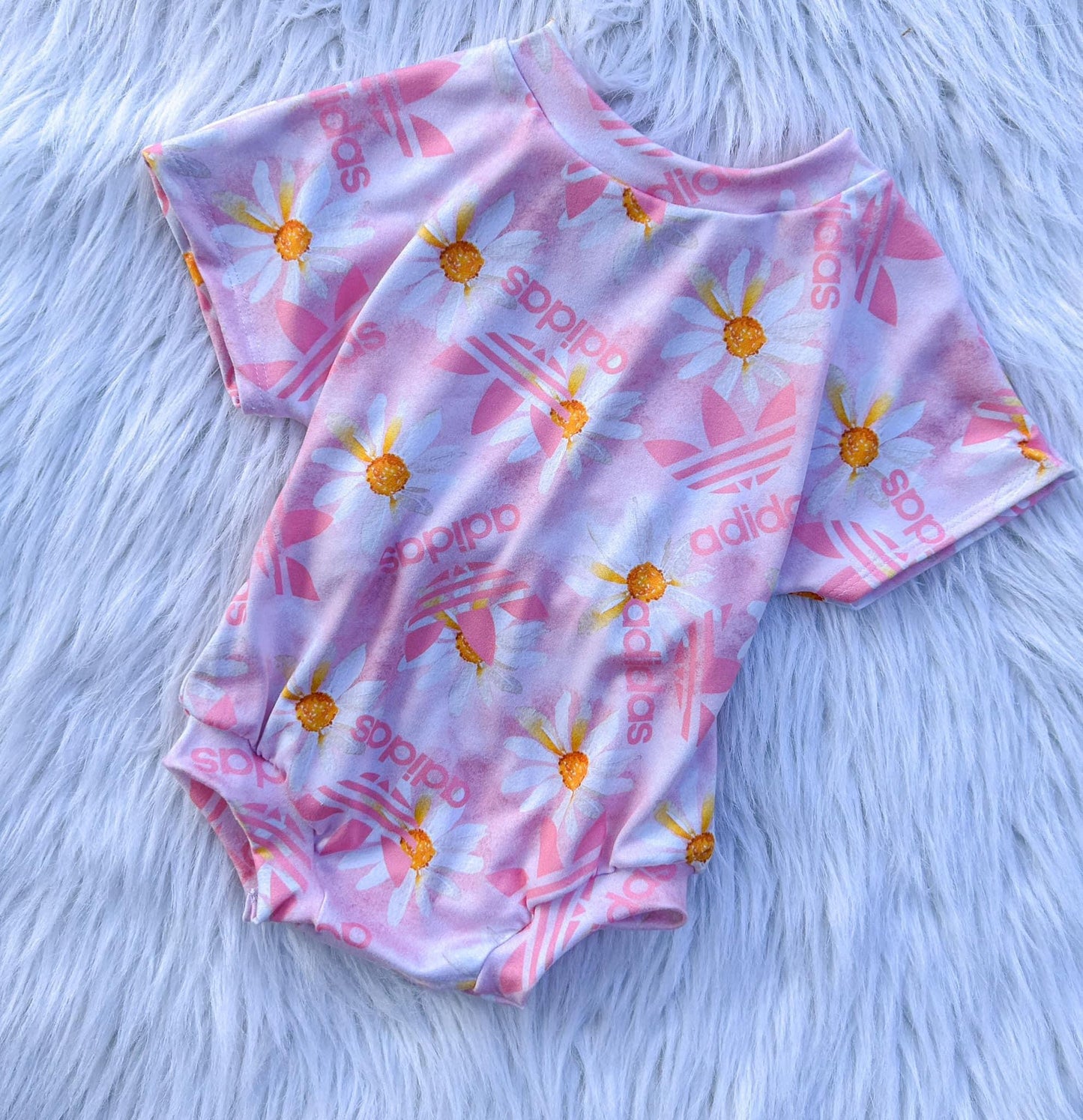 Adidaspink flower tee romper