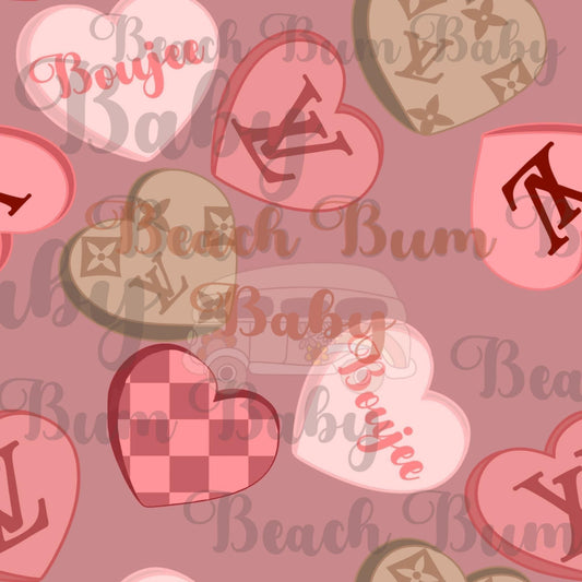 Pink & tan Boujee heart