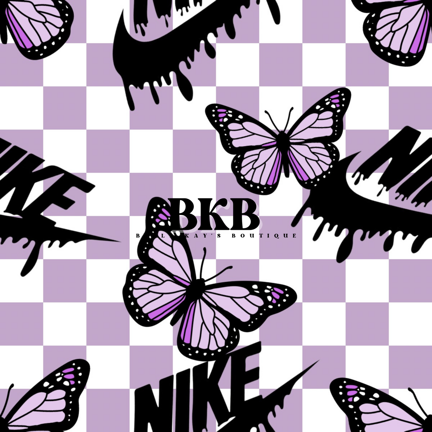 Purple checkered butterfly drip NLS