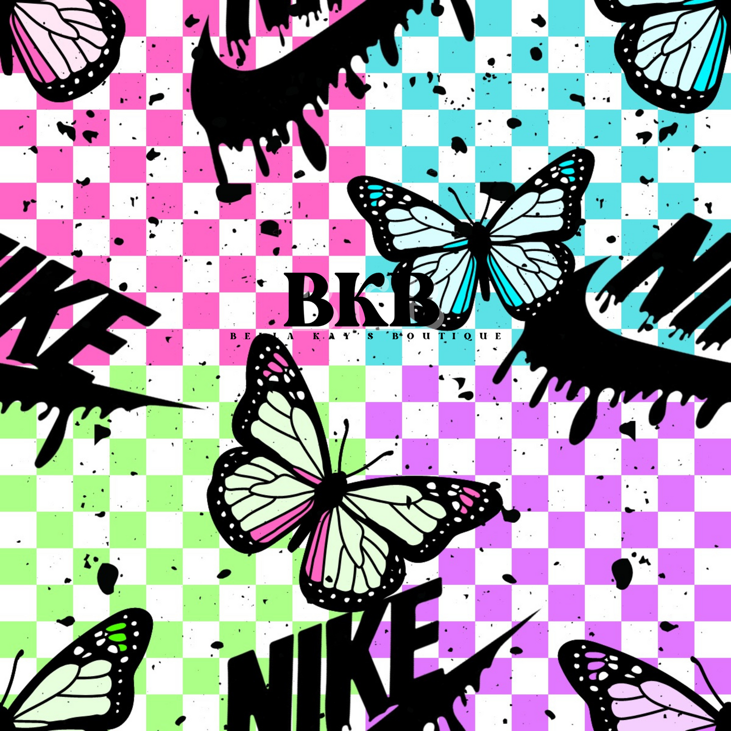 Multi color checkered drip NLS