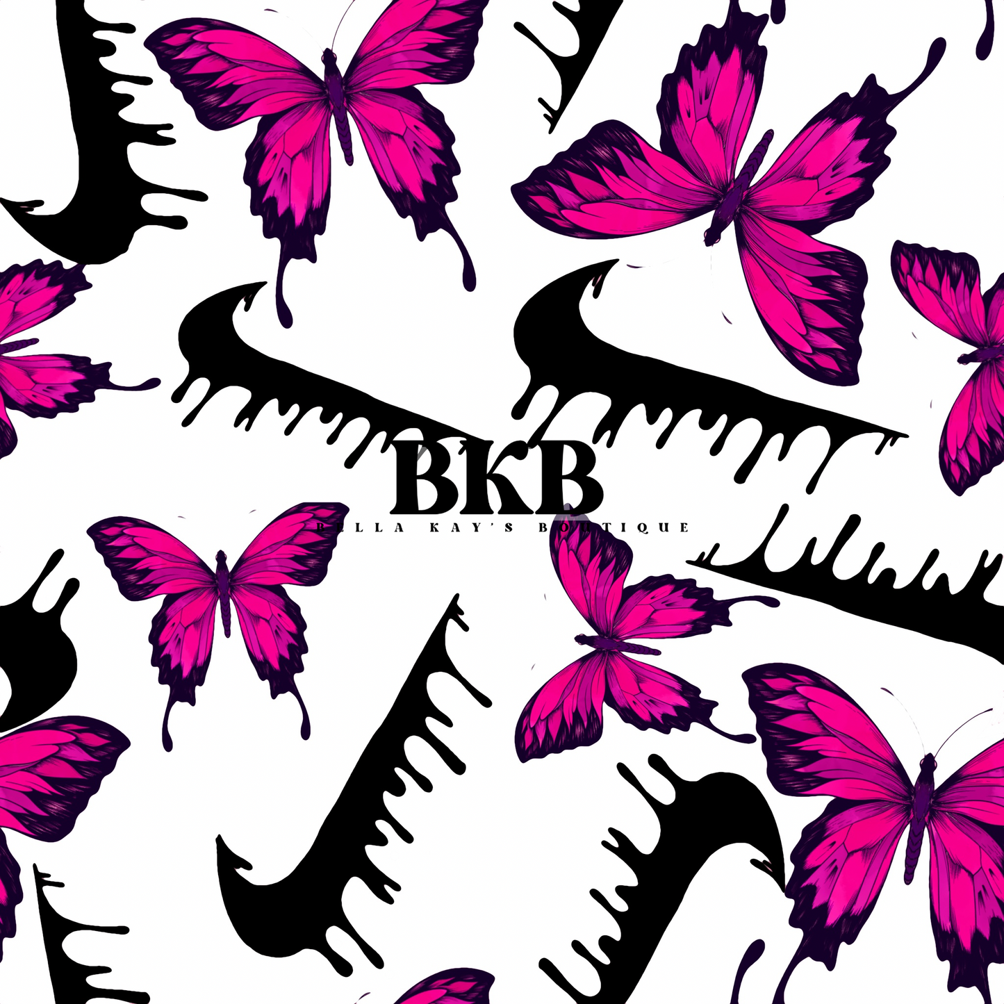 Pink butterfly black drip NLS
