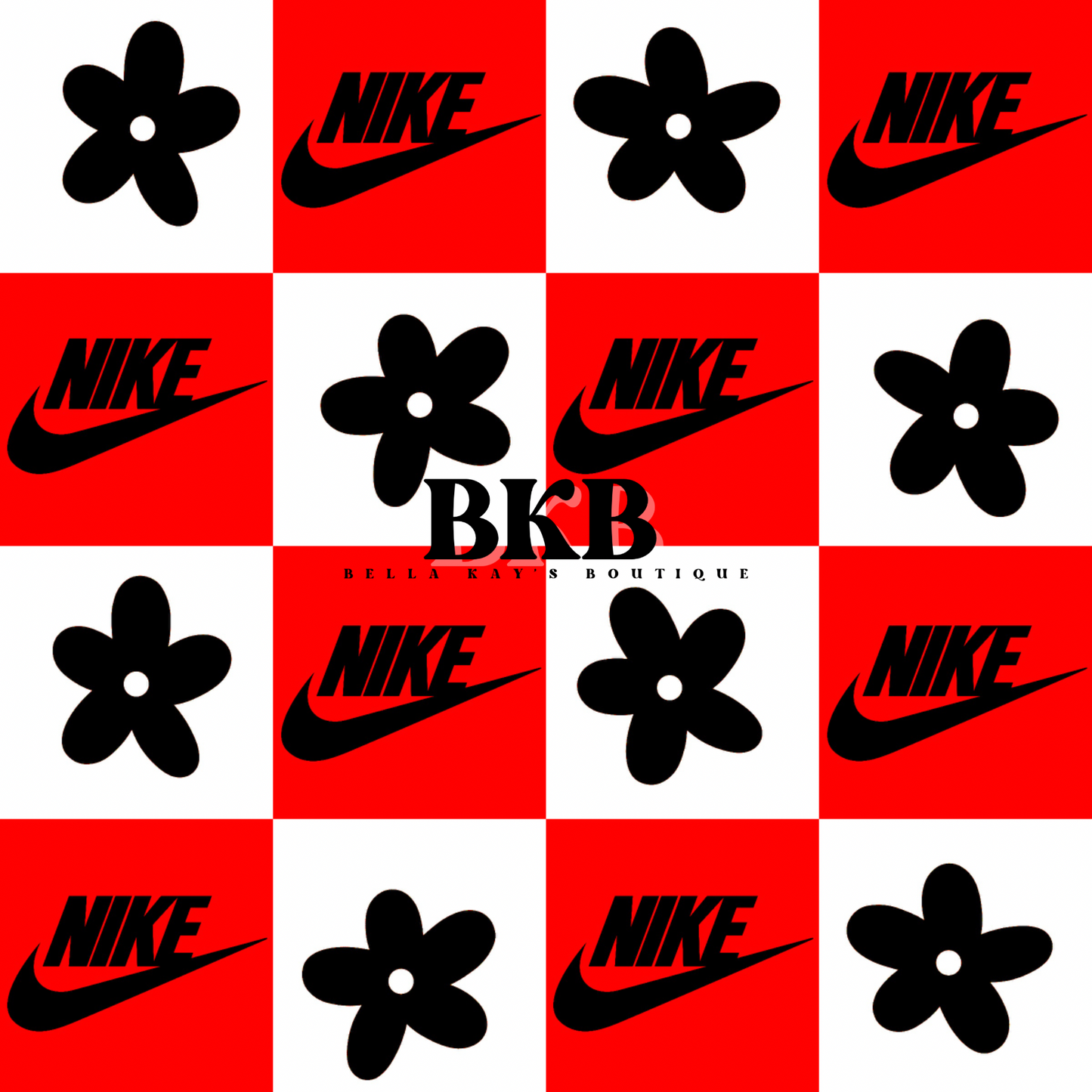 Red & back checkered flowers NLS