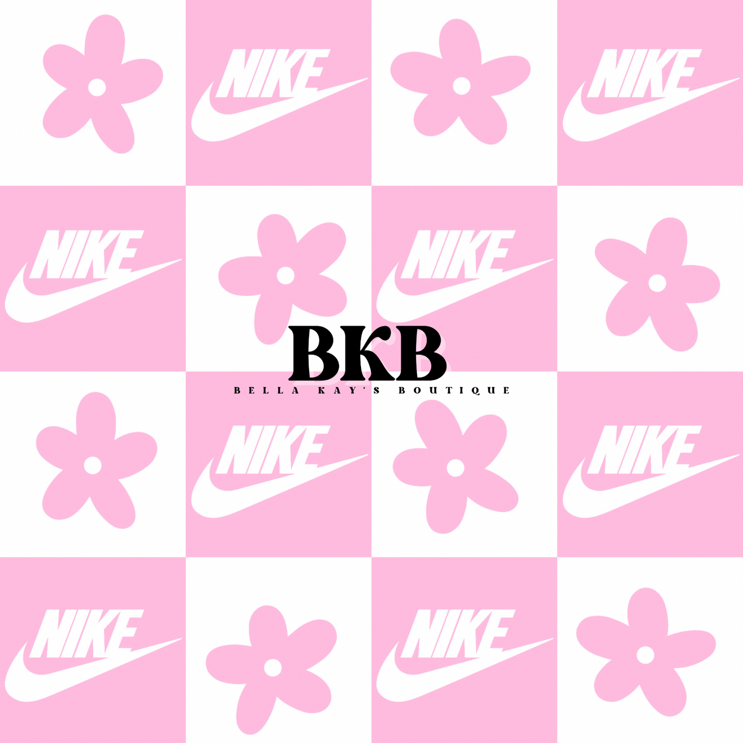 Light pink checkered flowers NLS