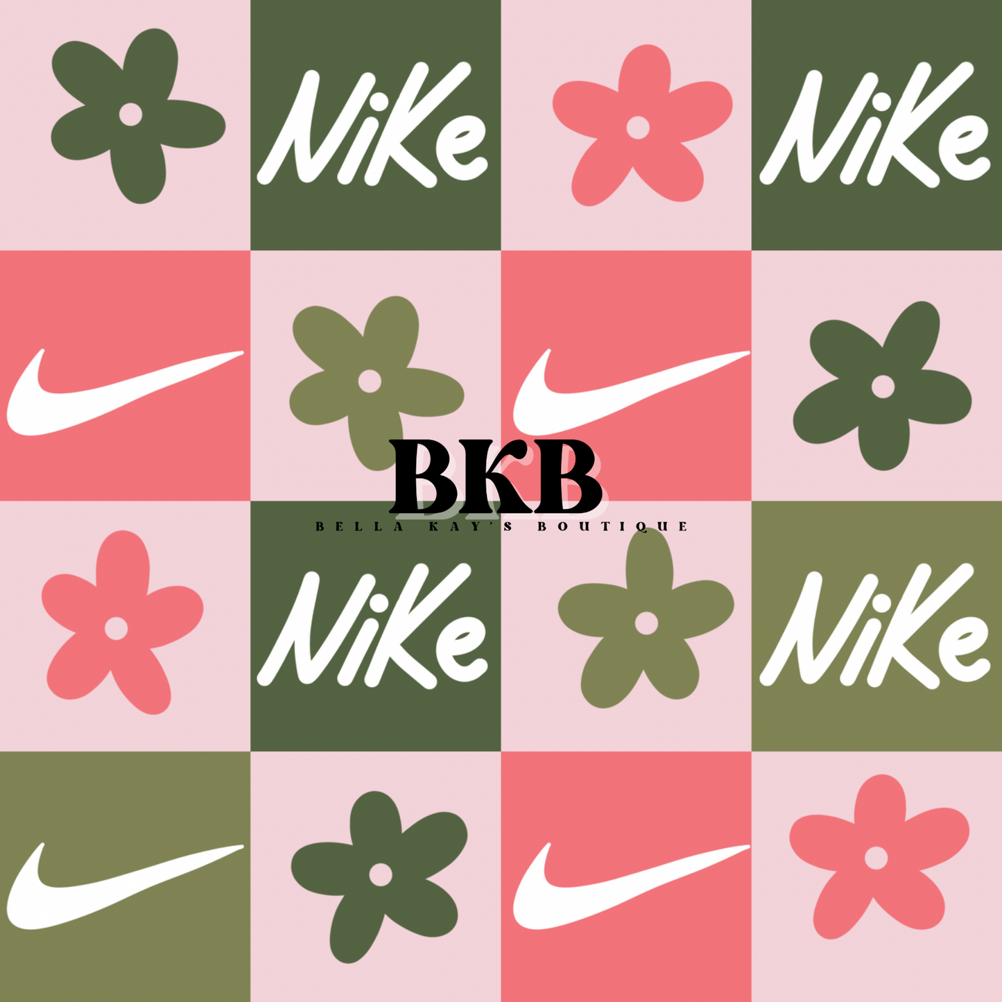 Pink & green checkered flower NLS