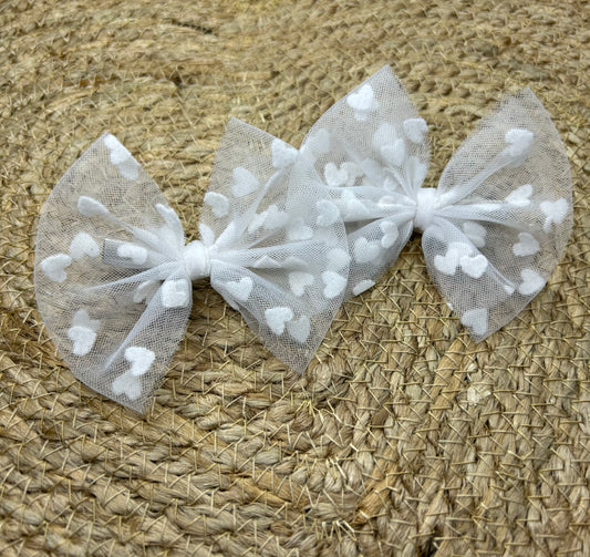 (Copy) 3in white w white hearts mesh piggies RTSV