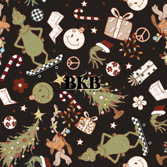 Black skateboard grinch Christmas CLSPO